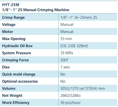 HYT-25M hydraulic hose crimping machine