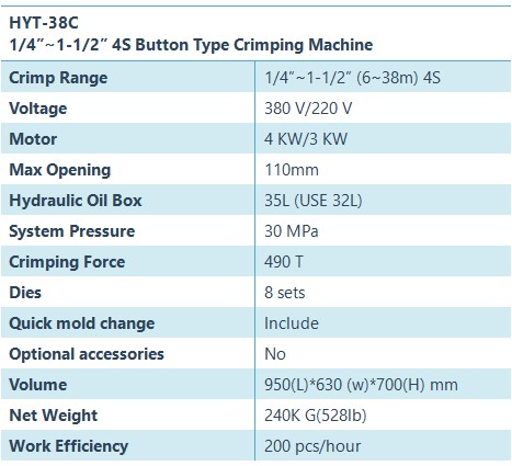 HYT-38C hydraulic hose crimping machine