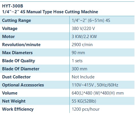 HYT-300B hydraulic hose manual cutting machine