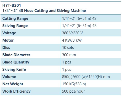 HYT-B201 hydraulic hose cutting and skiving machine