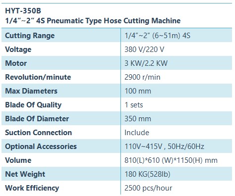 hyt-350B Pneumatic hose cutting machine