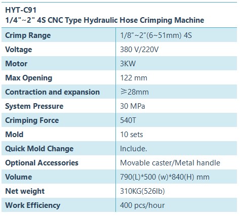 HYT-C91 hose crimping machine